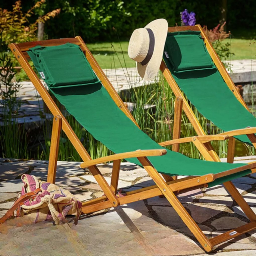 Záhradné lehátko SIENA, 65x87x102cm, zelená Casaria