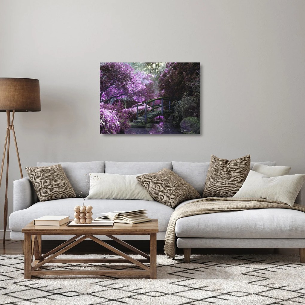 Sklenený obraz - Mystická záhrada (70x50 cm)