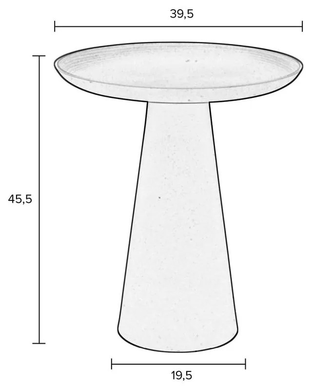 Béžový hliníkový odkladací stolík White Label Ringar, ø 39,5 cm