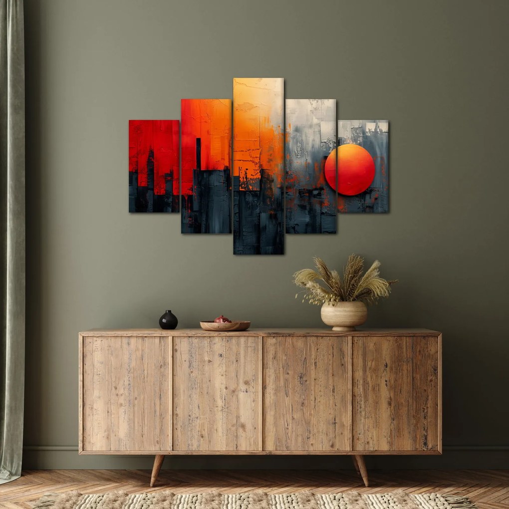 Obraz - Abstraktná maľba mesta (150x105 cm)