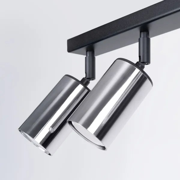 Sollux SL.1372 - Bodové svietidlo WINX 6xGU10/10W/230V čierna/chróm