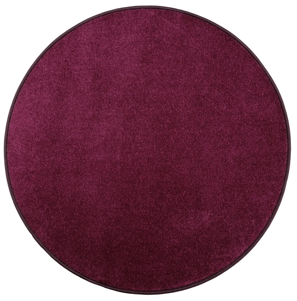 Vopi, Kusový koberec Eton fialový 48 kruh, 250x250 (priemer) kruh, fialová, obývacia izba