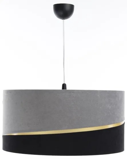 Luster na lanku SWING 1xE27/60W/230V čierna/šedá/zlatá