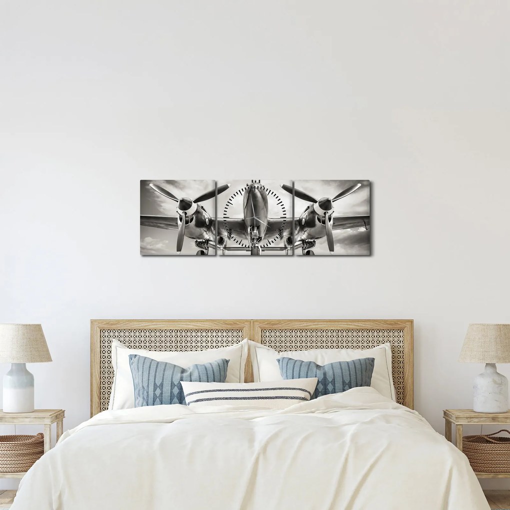 Obraz - Warbird (s hodinami) (90x30 cm)