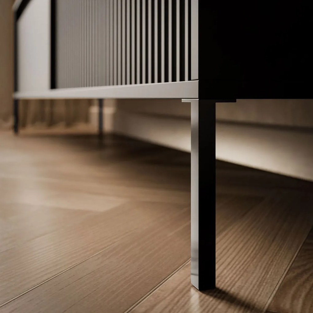 TV STOLÍK RAYMOND ČIERNY MATNÝ 187 cm