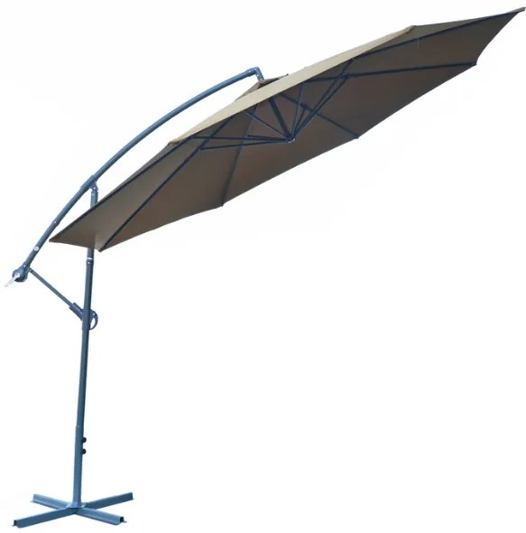 Slnečník kovový  ø 350 cm - hnedá