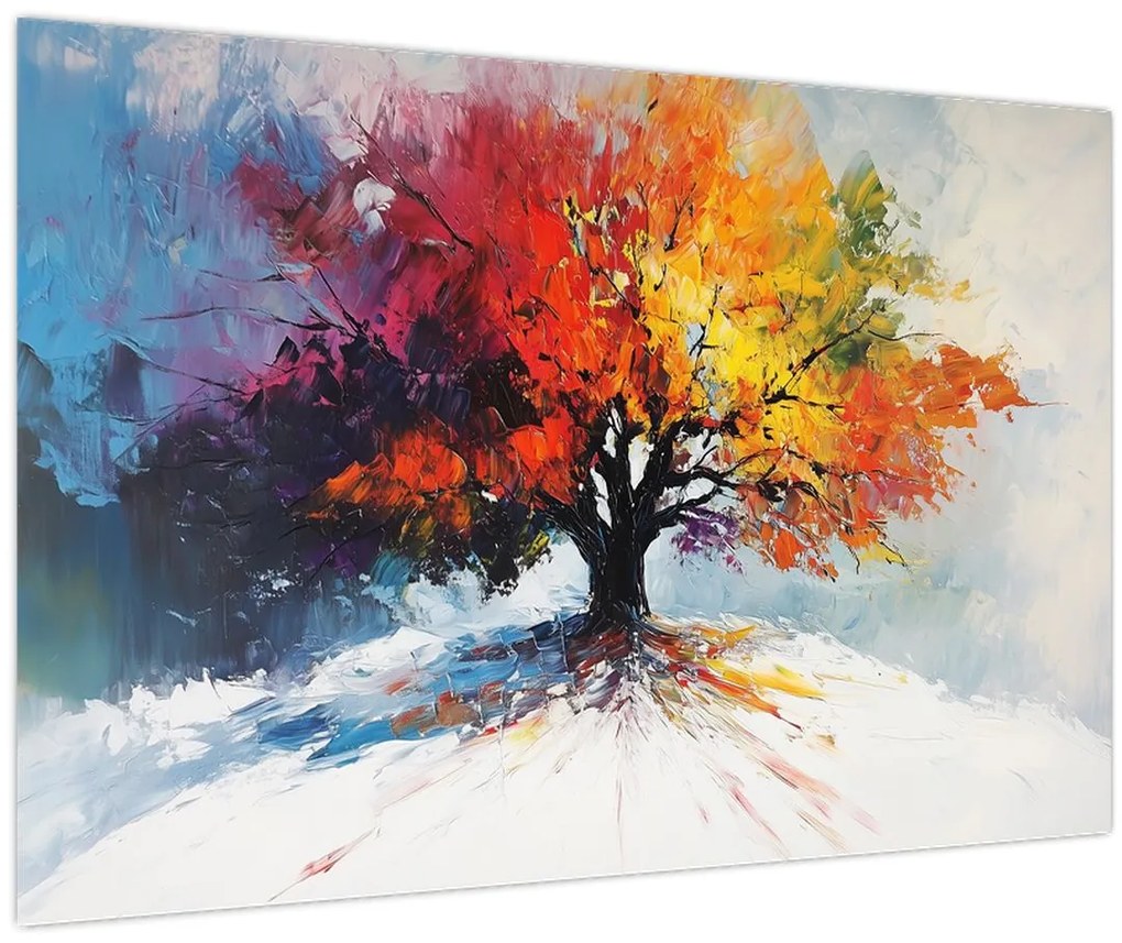 Obraz - Pestrofarebný strom (90x60 cm)