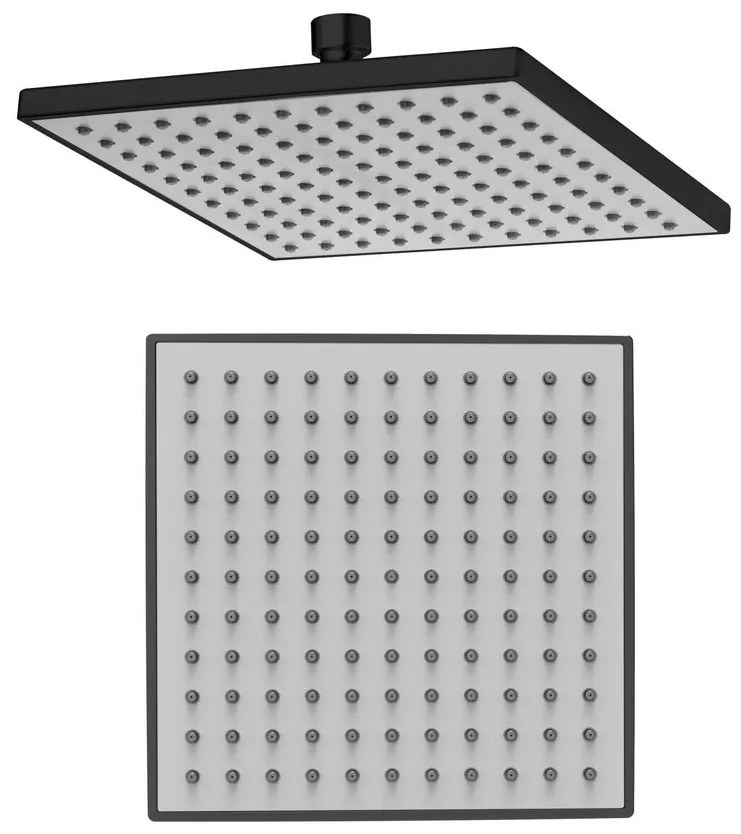 Aqualine Aqualine, Hlavová sprcha, 200x200mm, ABS/čierna mat, SC164B