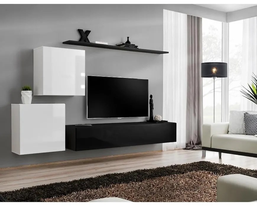 Obývacia stena Switch V Biely/Čierna
