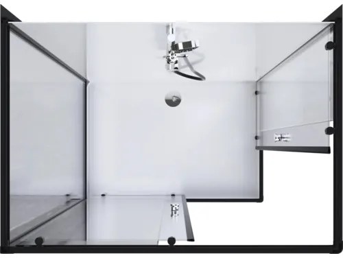 Sprchový box Aurlane Black Magic 110 x 80 x 200 cm čierny
