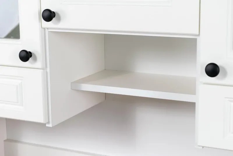 Kredenc 120 LADY biela, biela/crystal white