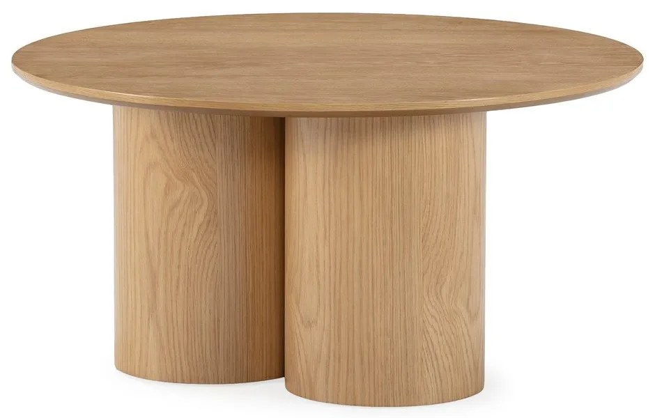 Okrúhly konferenčný stolík v dekore duba v prírodnej farbe ø 80 cm Lua – MOME