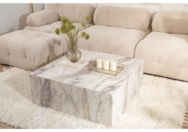 Konferenčný stolík PRIZMA 35x90 cm, mramorový dekor