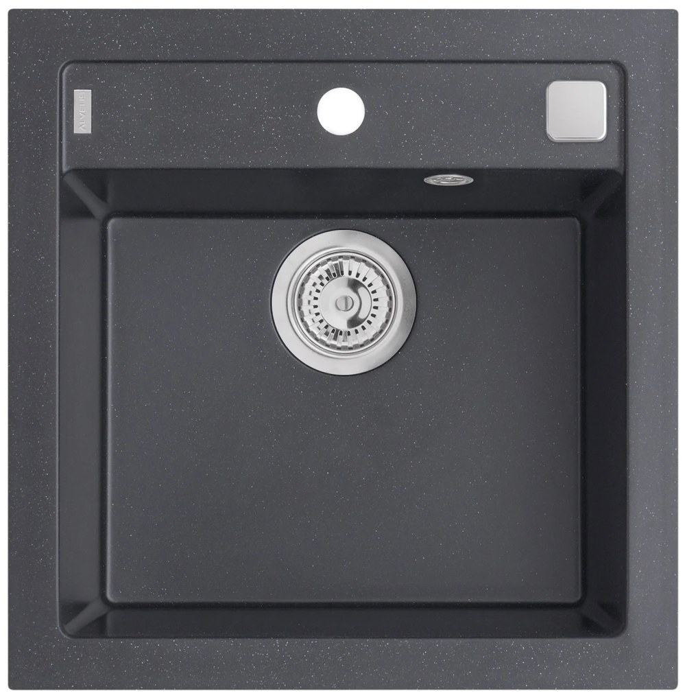 ALVEUS CZ FORMIC 20/91- černá ( 520x510mm) + pop-up sifon F