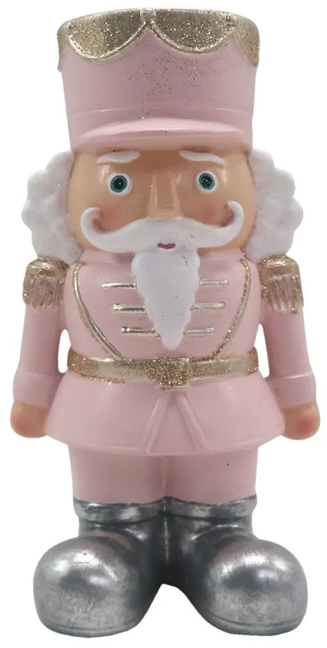 Dekorácia soška Luskáčik v ružovom - 10*8*17 cm