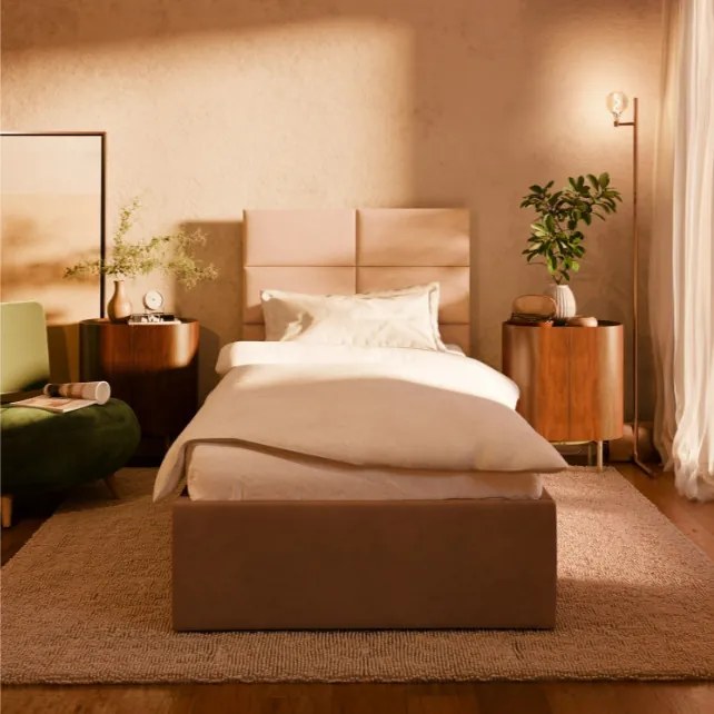 Čalúnená posteľ YORK Velvet 90×200 cm svetlosivá