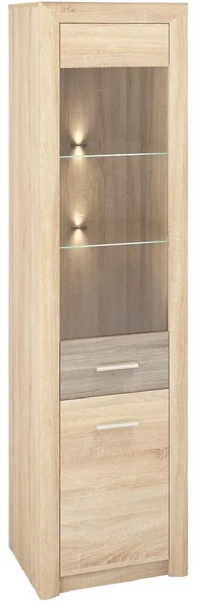 Vitrína Castel 04 Sonoma/hľuzovka