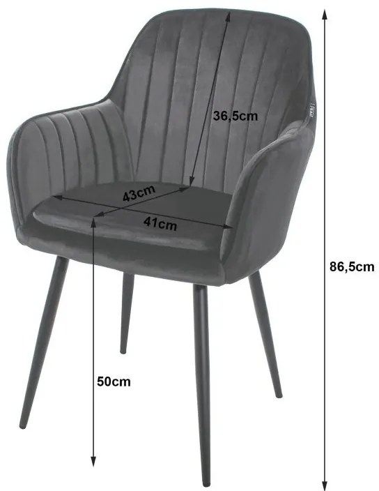 Stolička LUGO - béžový zamat / čierne nohy