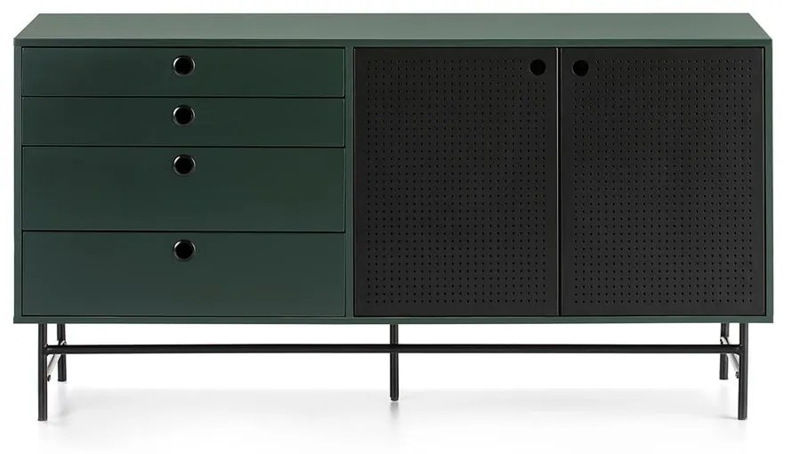 Čierno-zelená komoda Teulat Punto, šírka 150 cm