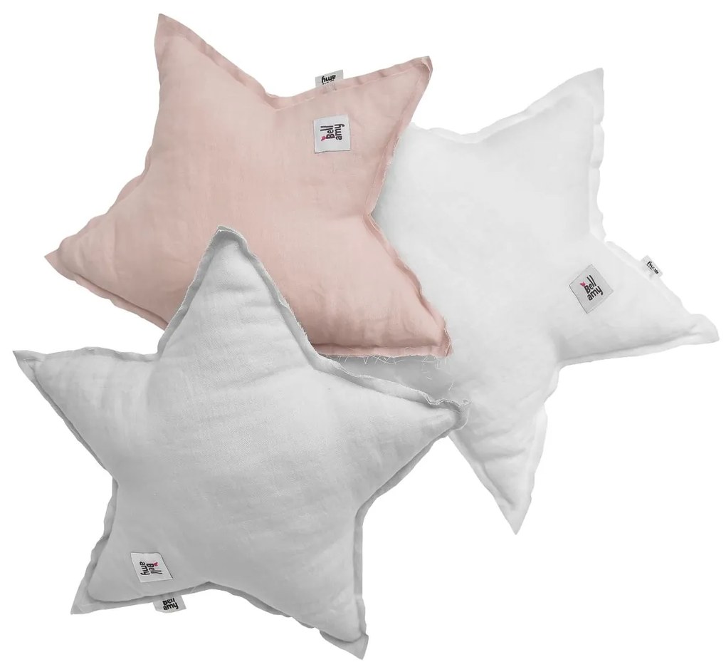 Bellamy Ľanový dekoračný vankúšik STAR DUSTY PINK