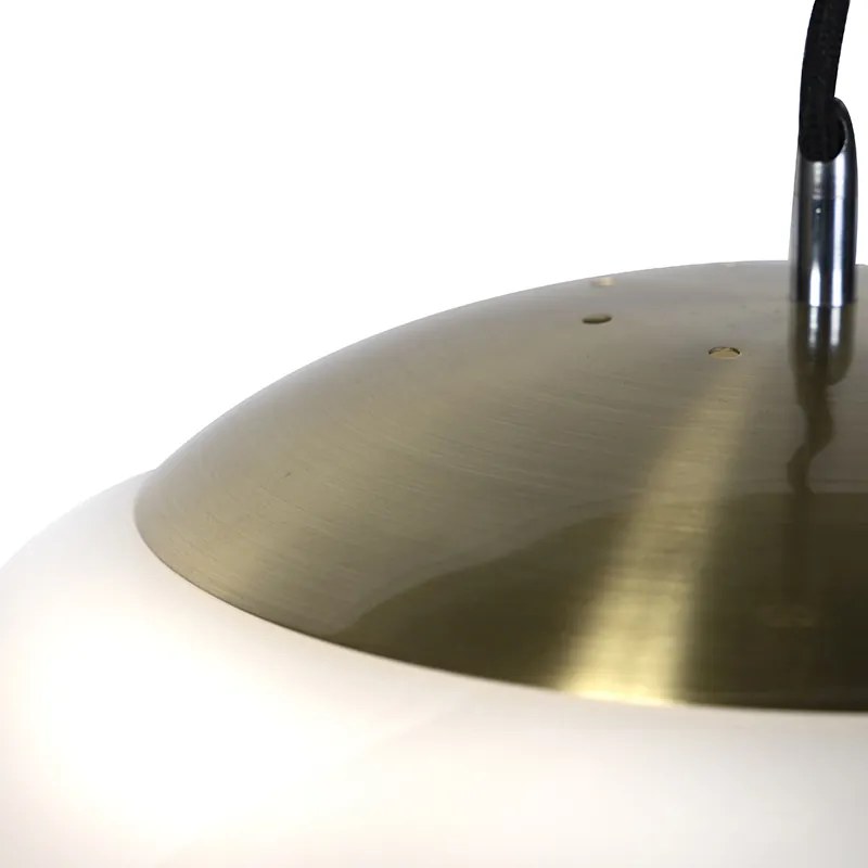 Inteligentné škandinávske závesné svietidlo zlaté s opálovým sklom 50 cm vrátane WiFi A60 - Ball 50