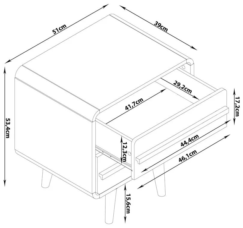 Sivý nočný stolík Chantal – Støraa