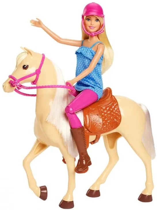 Mattel Barbie bábika s koňom FXH13