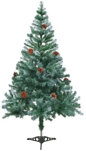 vidaXL Mrazom pokrytý vianočný stromček so šiškami 150 cm-