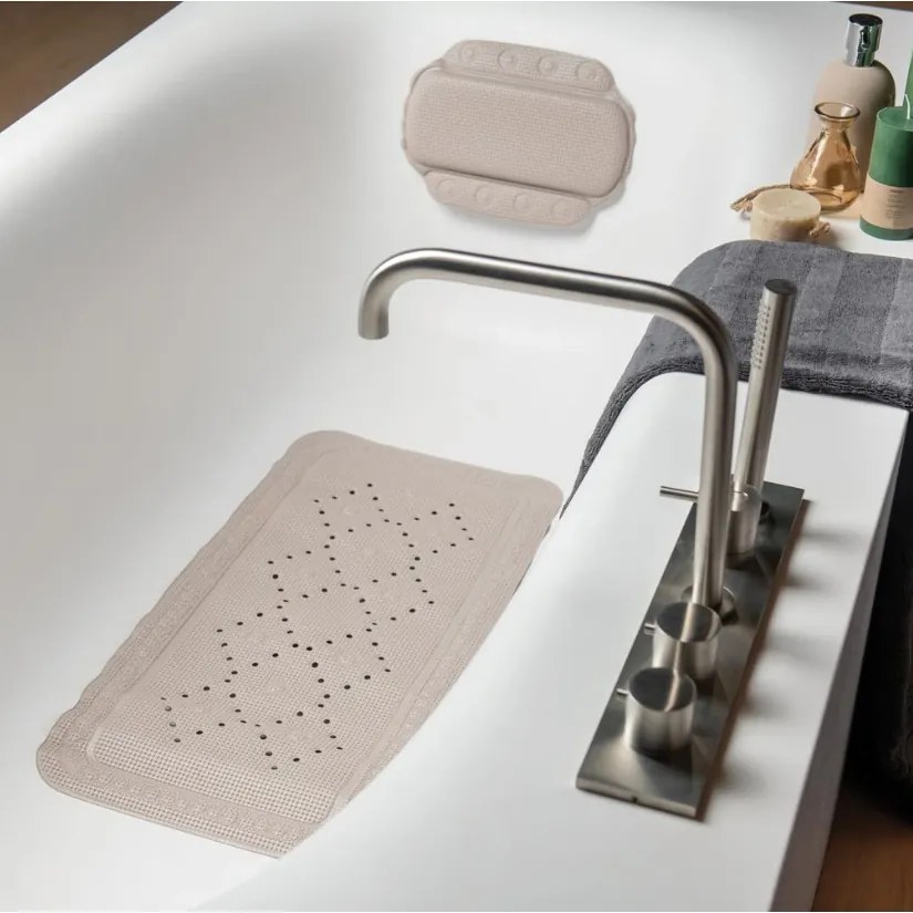 Spirella Protišmyková podložka do vane ALASKA, svetlohnedá, 91 x 36 cm