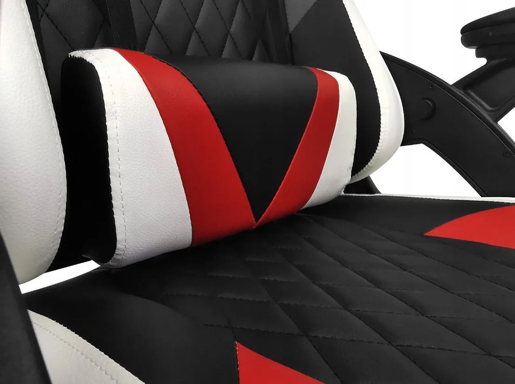 Herní židle KG106 černo-bílo-červená