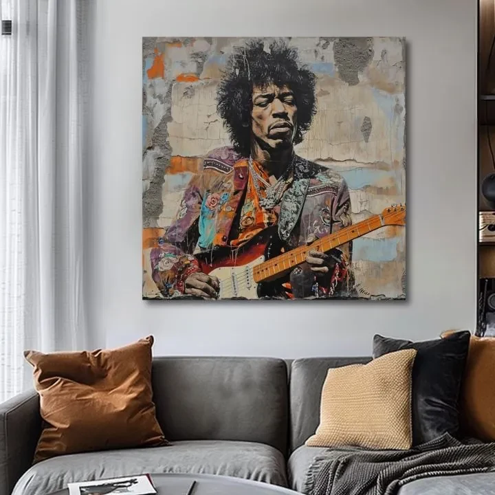 Obraz Jimi Hendrix - Gitarová poézia | 100% originál domaľovaný akrylom