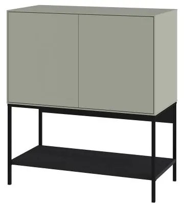 Komoda Houseland Amira 80 cm sivo-zelená