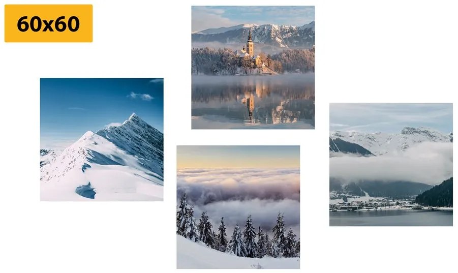 Set obrazov zasnežené hory Varianta: 4x 40x40