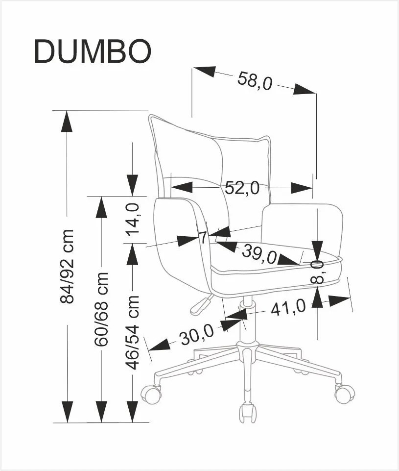 Kancelárske kreslo Dumbo svetlosivé