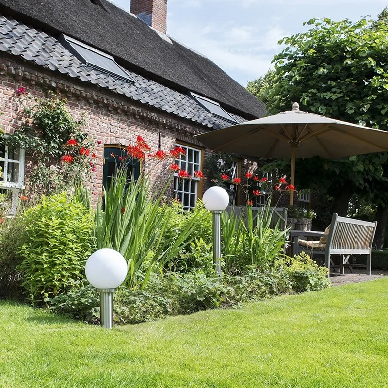 Moderné vonkajšie lampášové stĺp z nerezovej ocele 100 cm - Sfera