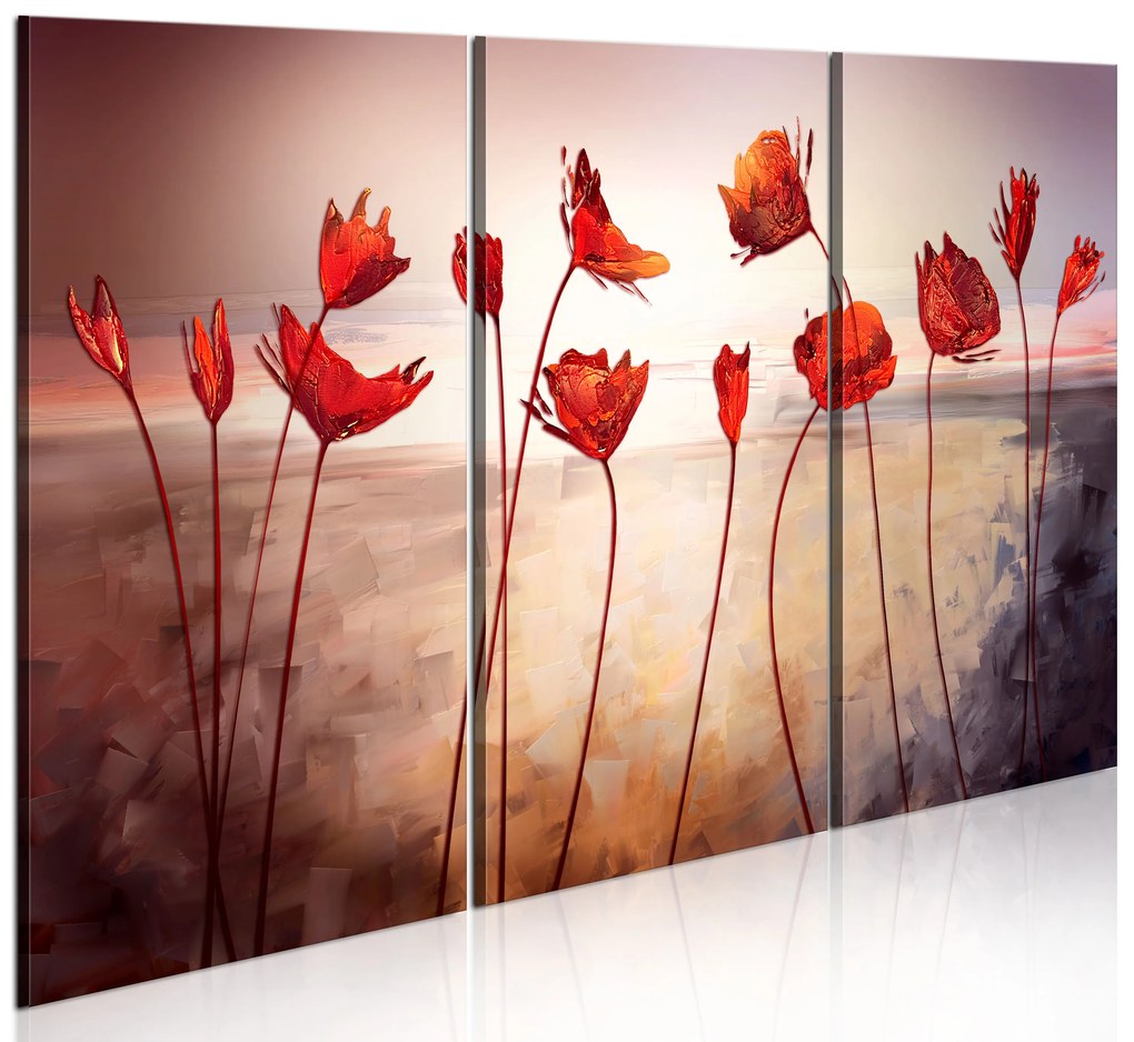 Artgeist Obraz - Bright red poppies Veľkosť: 90x60, Verzia: Na talianskom plátne