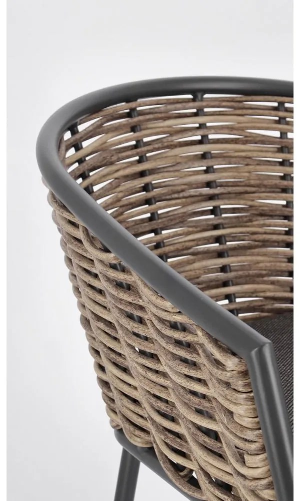 Sivá kovová záhradná stolička Maribela – Bizzotto