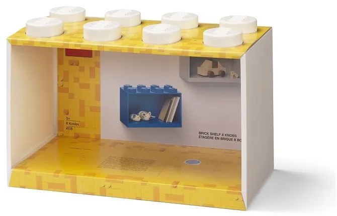 Detská biela nástenná polica LEGO® Brick 8