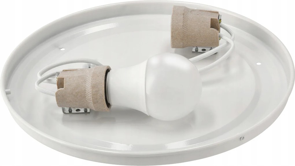 ECOLIGHT Okrúhly LED stropný panel - 2xE27 - čierny