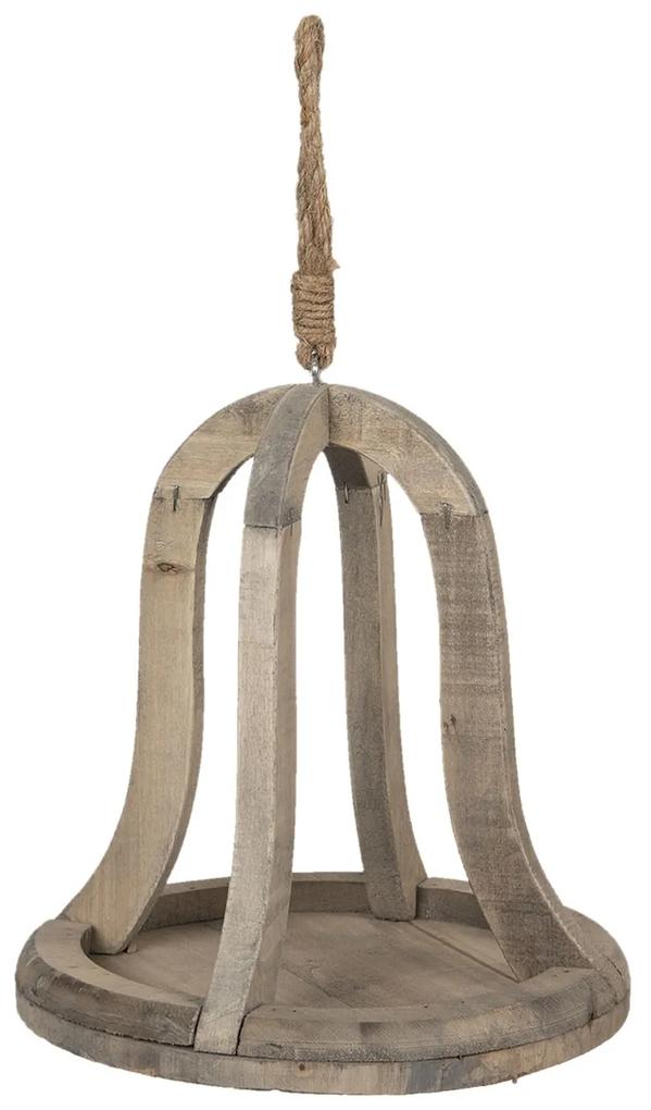 Závesná drevená dekorácia v tvare zvonu - Ø 24*24 cm