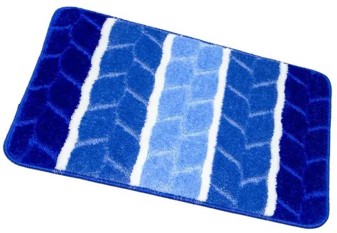 Kúpeľňový koberček FANO modrý, pruhy