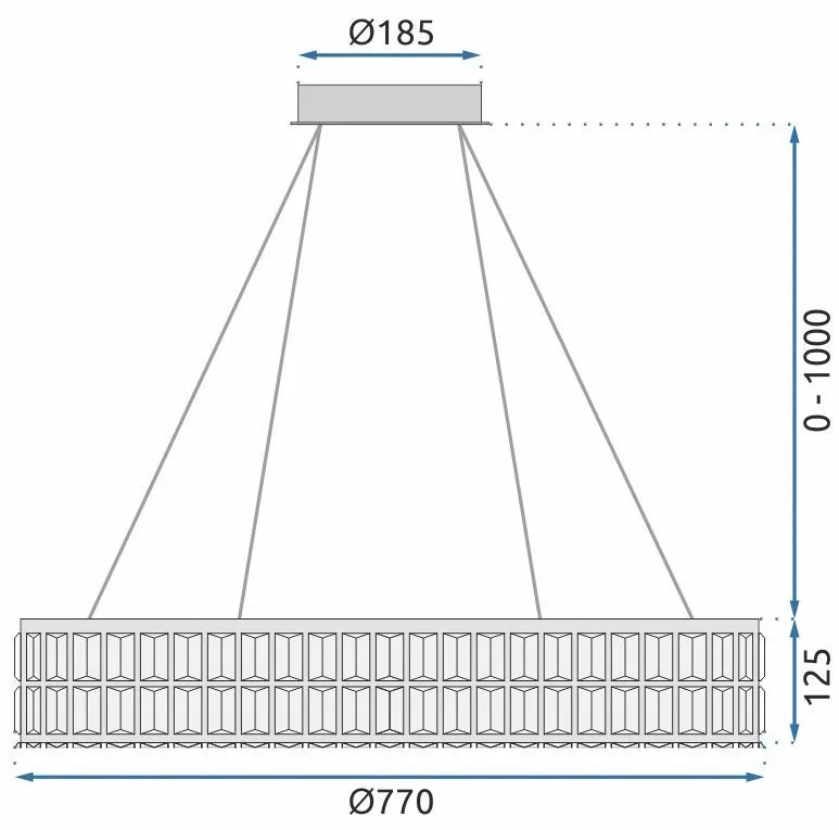 Toolight Toolight, LED stropné svietidlo 80cm + diaľkový ovládač, APP1569-CP, zlatá, OSW-06988