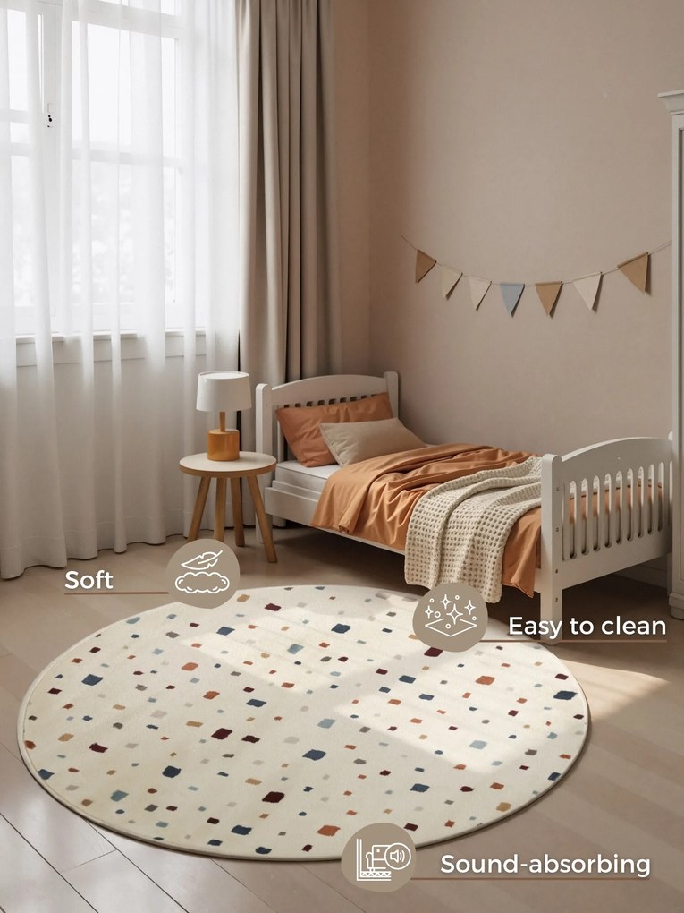 Hanse Home, Detský koberec Adventures 106419 Cream Multicolor kruh, 160x160 (priemer) kruh, viacfarebná, detská izba