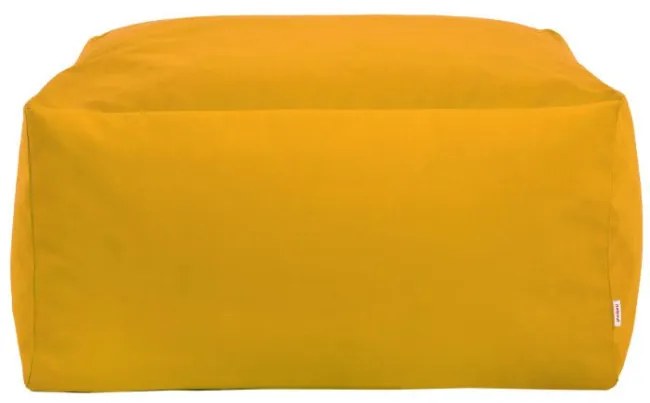 Plyšová taburetka horčicová