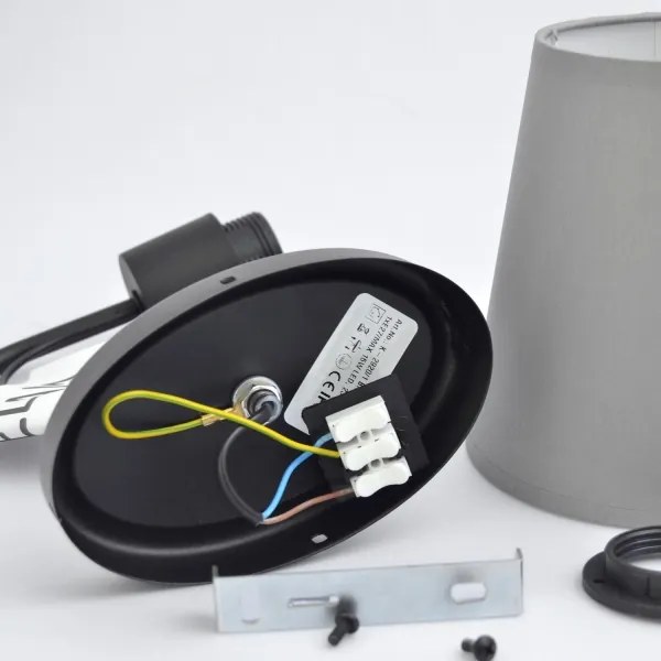 Nástenná lampa MALBO 1xE27/15W/230V šedá/čierna