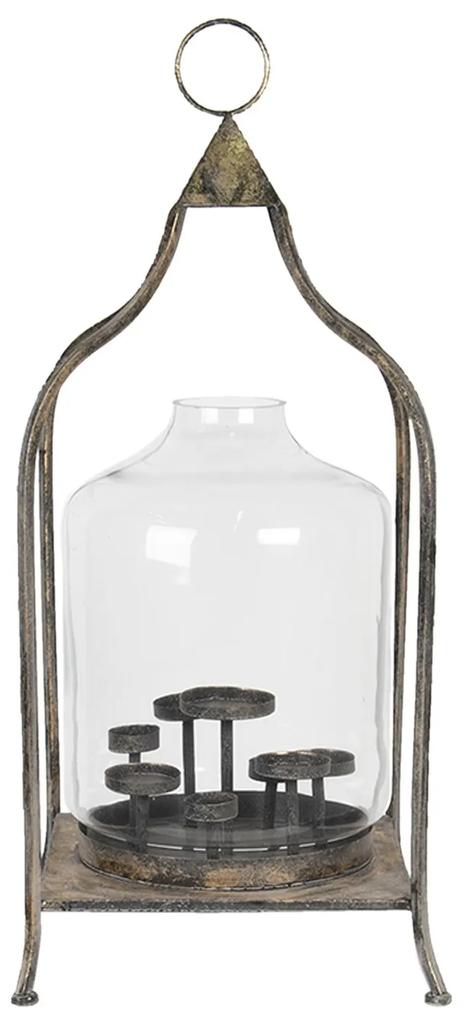 Kovová lampáš so skleneným valcom Arlette - Ø 36 * 75 cm
