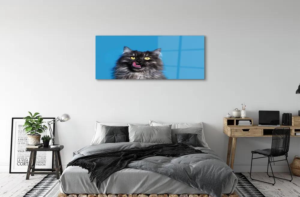 Obraz na akrylátovom skle Oblizujący mačka 120x60 cm
