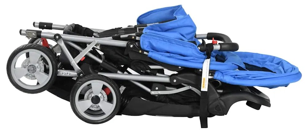 Súrodenecký kočík, oceľ, modro čierny