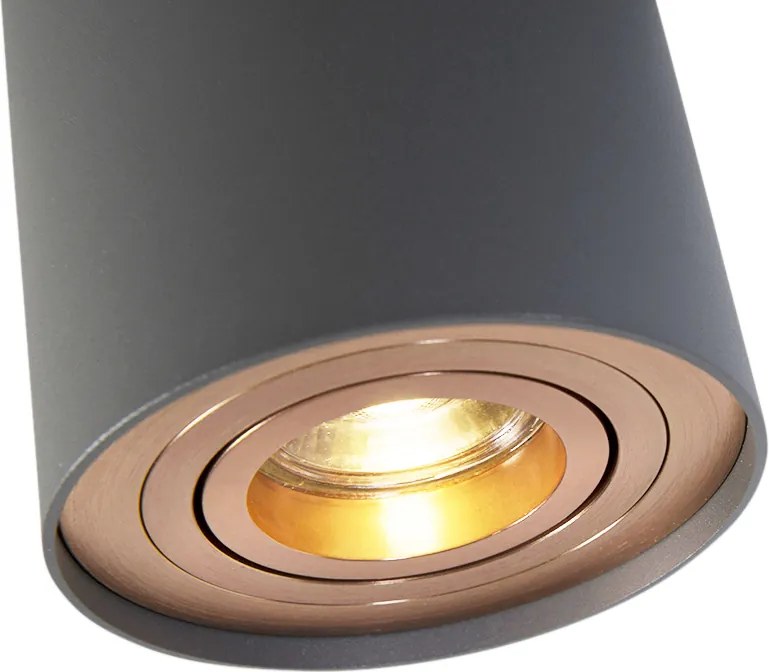 Inteligentný reflektor sivý s meďou vrátane svetelného zdroja GU10 WiFi - Rondoo Up