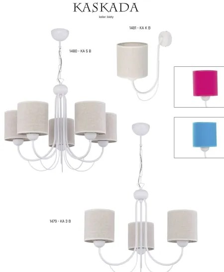 Jupiter 1480 - Luster na reťazi KASKADA 5xE27/60W/230V
